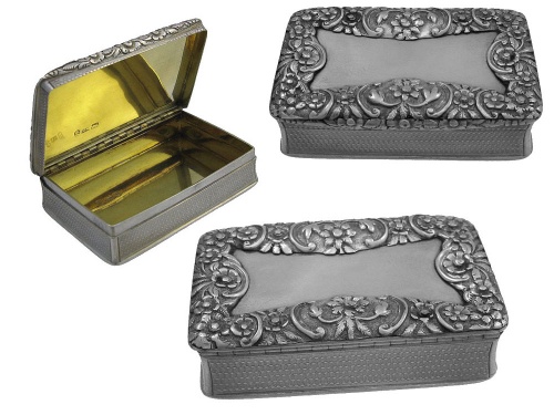 Georgian Silver Snuff Box Nathaniel Mills1833